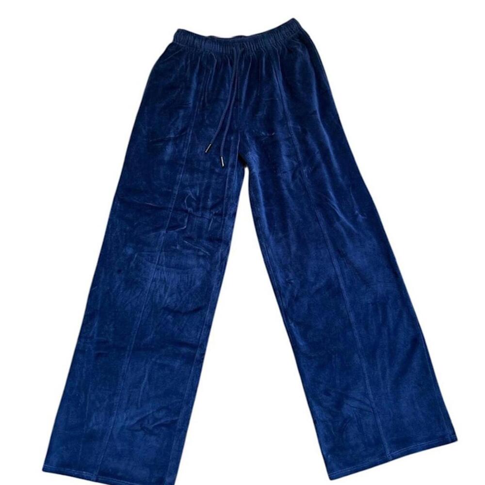 Universal Thread Wide Leg Blue Velour Sweatpants Size XS Lounge Athleisure